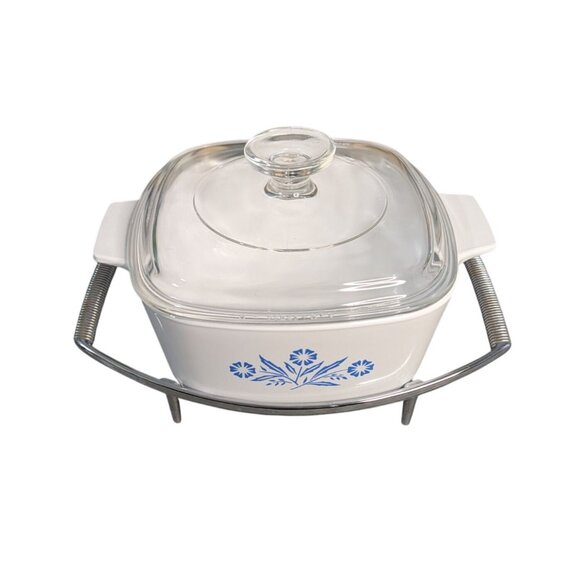 CorningWare Blue Cornflower 1.5L Casserole Dish Lid & Metal Stand A-1 1/2-B lid - Picture 1 of 16